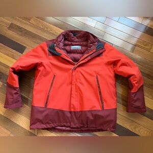 Eddie Bauer men’s 2X red and burgundy 3-in-1 winter jacket